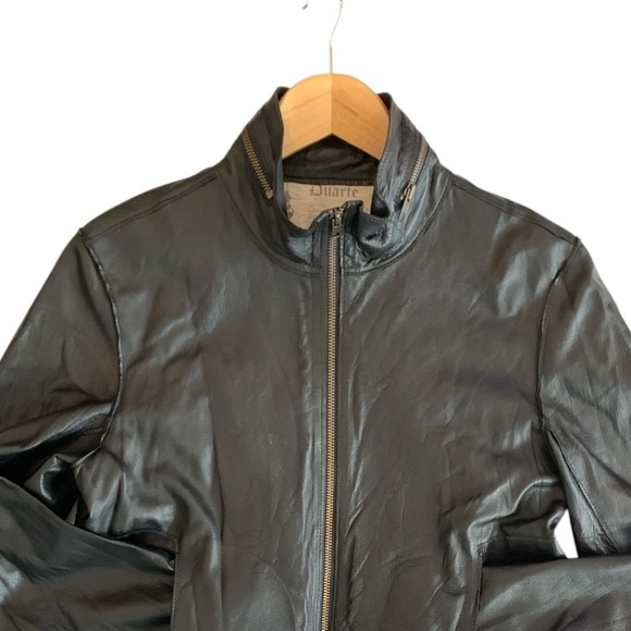 DUARTE Lambskin LEATHER Moto Jacket - Picture 4 of 6
